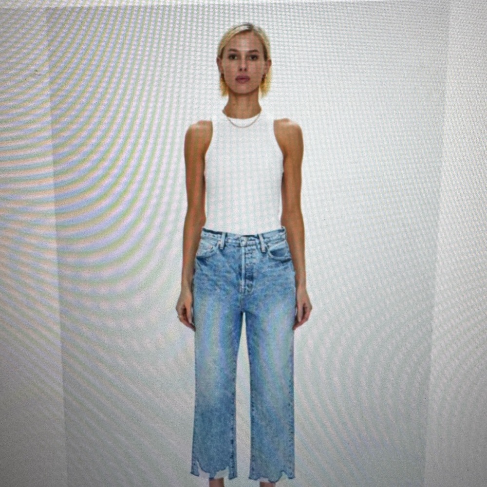 Pistola Light Blue Cassie High Rise Crop Straight Ankle Jeans